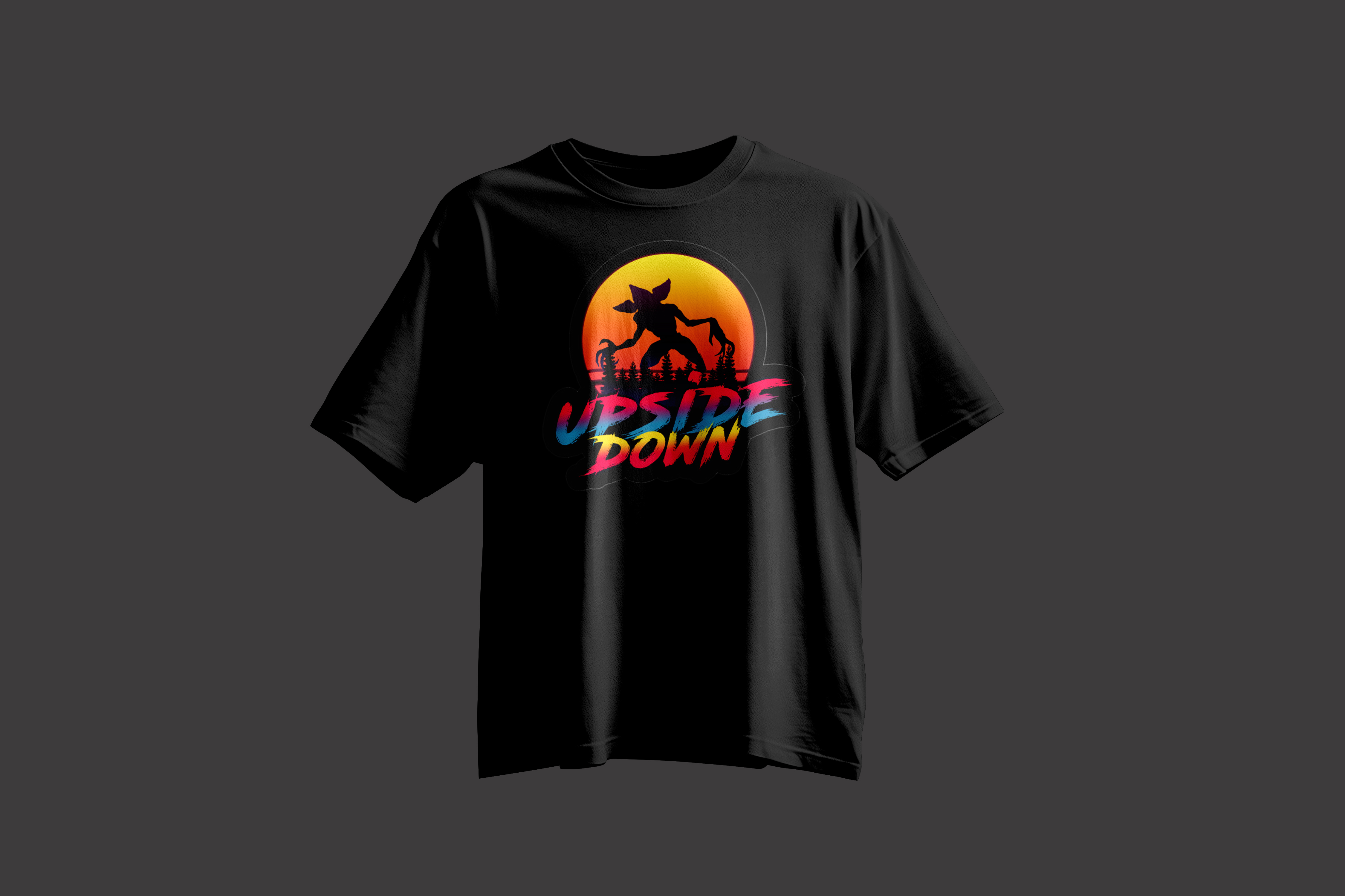 Stranger Things "UPSIDE DOWN" Demogorgon Sunset T-Shirt